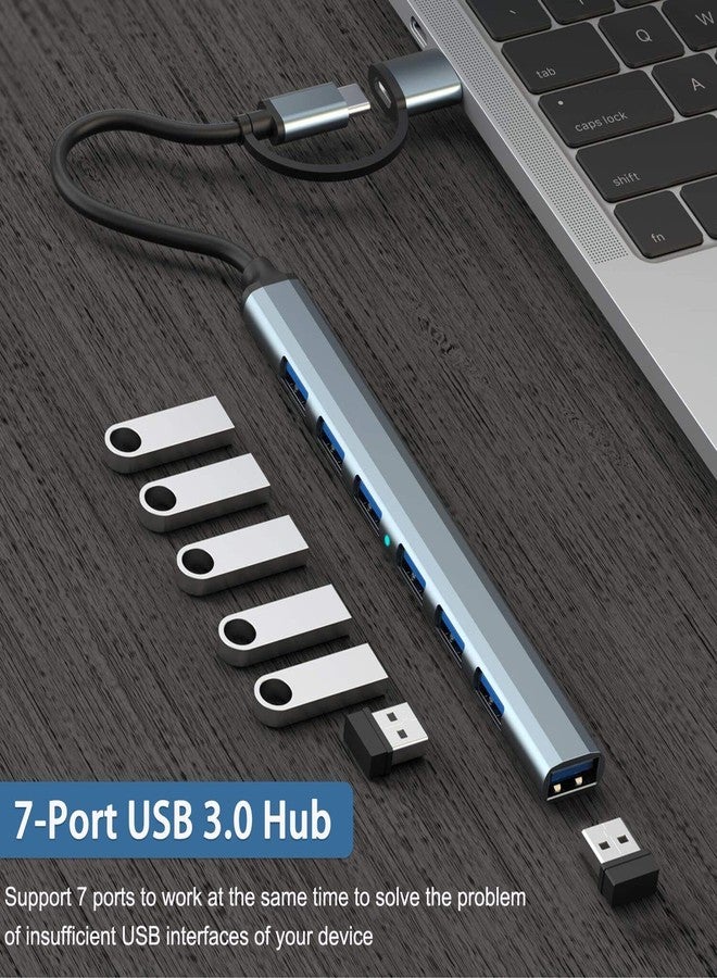 vienon USB Hub 3.0 with 7 Ports, VIENON Aluminium USB C to USB 3.0 Hub for MacBook, Mac Pro/Mini, iMac, Ps4, PS5, Surface Pro,Flash Drive, Samsung - Image 2